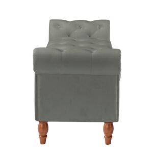 Velvet Multifunctional Storage Rectangular Sofa Stool - Grey